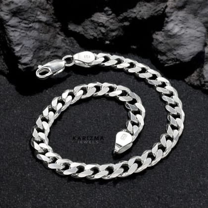 925 Sterling Silver Excellent Cuban Link Men's Chain Bracelet 8.5"