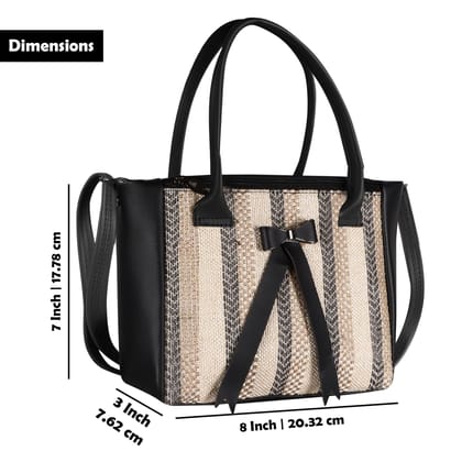 Black Glamorous Faux Leather Handbag For Women And Girls HB22