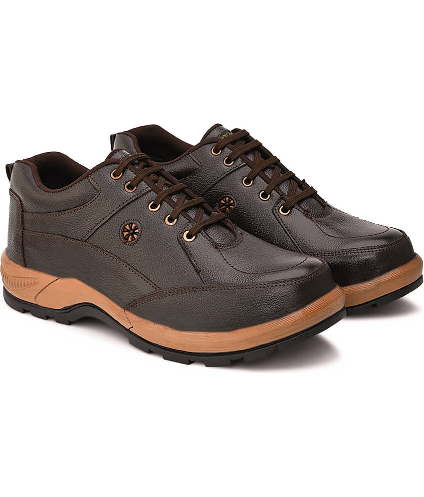 Enrich Field Mid Ankle Brown Safety Shoes