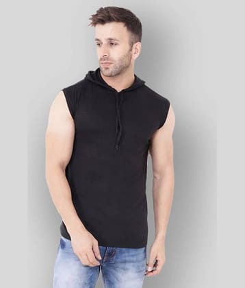 Tfurnish Cotton Blend Black Solids T-Shirt