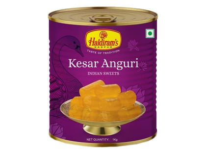Haldiram's Kesar Anguri Tin Sweets - 1 Kg Haldiram's Kesar Anguri Tin Sweets - 1 Kg