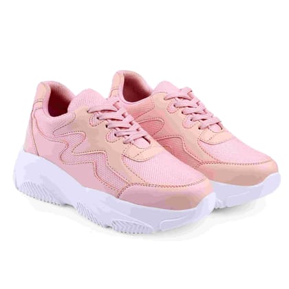 Latest Fashionable Women s Casual Sneakers Sports Shoes for Girls and Women (Size-37) Pink
