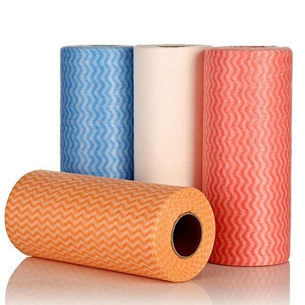 Non Wooven Fabric Disposable Handy Wipe Cleaning Cloth Roll, Tissue Roll (1Pc)_assorted colour