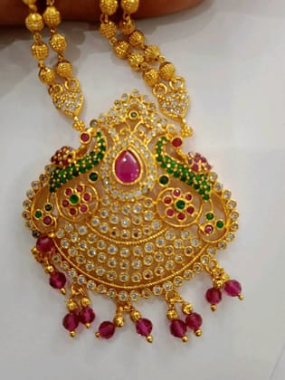 Multicolour Locket CZ Chain Necklace