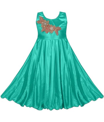 9stiches Lycra Dress For Girls ( Pack of 1 , Green )
