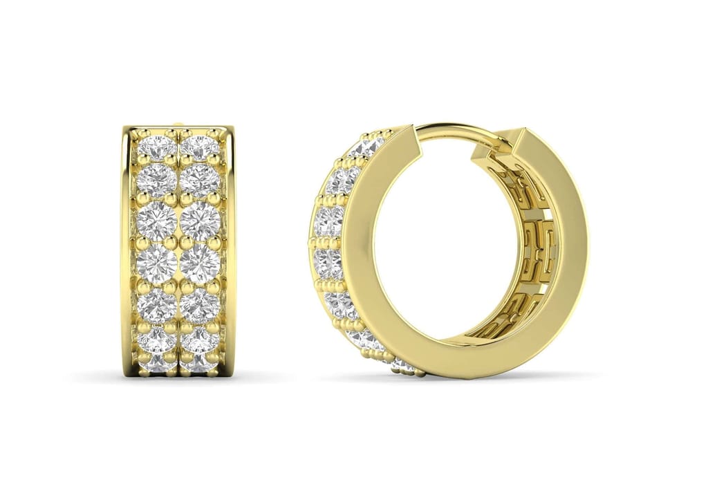 Two Line Boxed Hoop Earrings