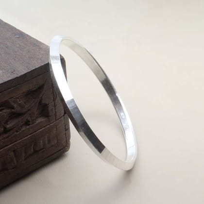 990 Fine Silver Men's Bangle Bracelet-Dia 6 CM (Circ 7.42 Inch)