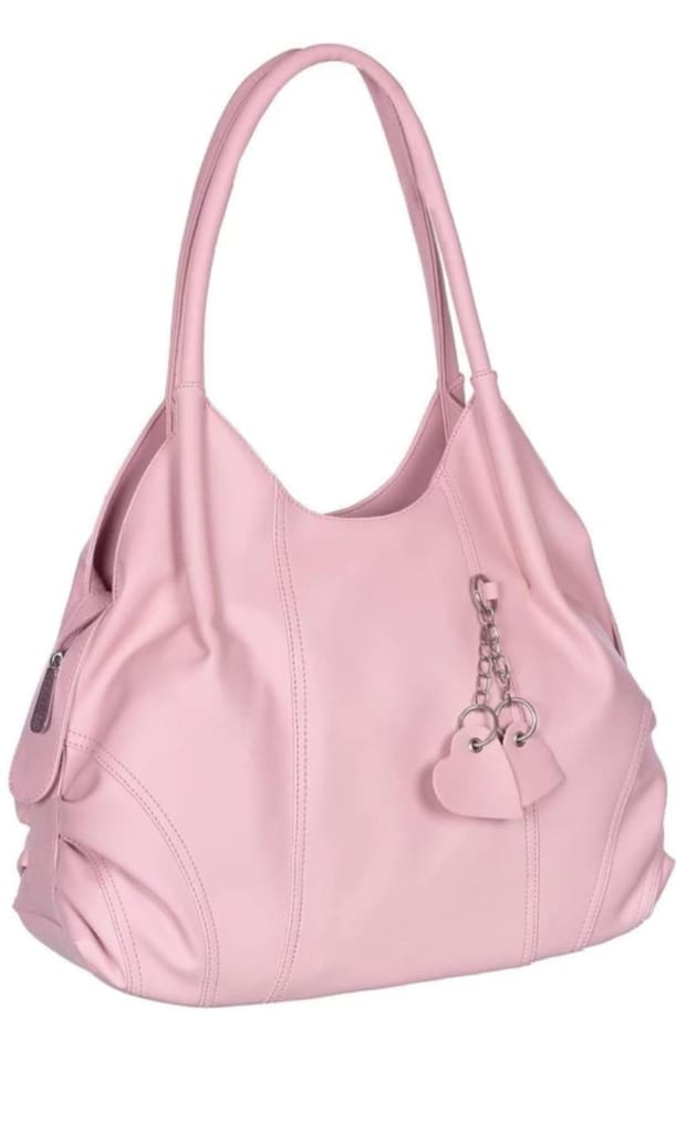 Chic & Spacious Women's Shoulder Tote – Elegant Handbag with Heart Charm