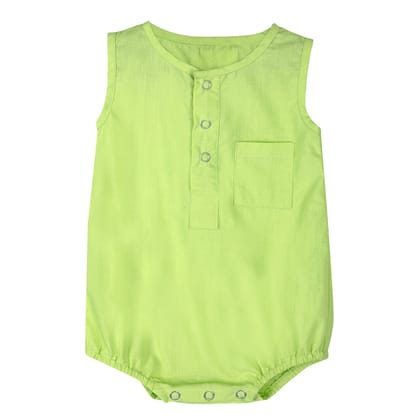 SHADOW LIME COTTON ONESIE-0-3 MONTHS
