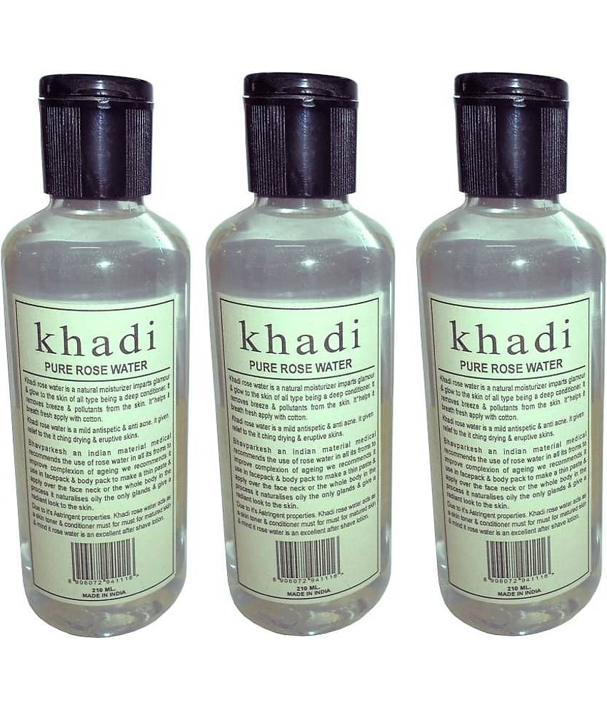 Khadi Herbal Pure Rose Water Skin Freshener 630 ml Pack of 3