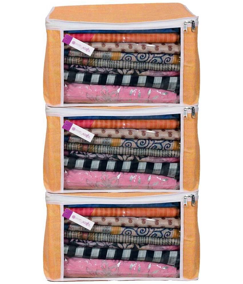 PrettyKrafts Set of 3 Jute Orange Blanket Cover