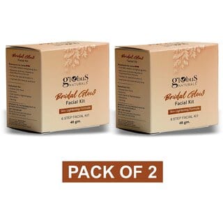 Globus Naturals Illuminating Bridal Glow 6 Step Facial Kit For Radiant  Glowing Skin Enriched with Saffron  Liquorice Suitable For All Skin Types 40gm Set of 2