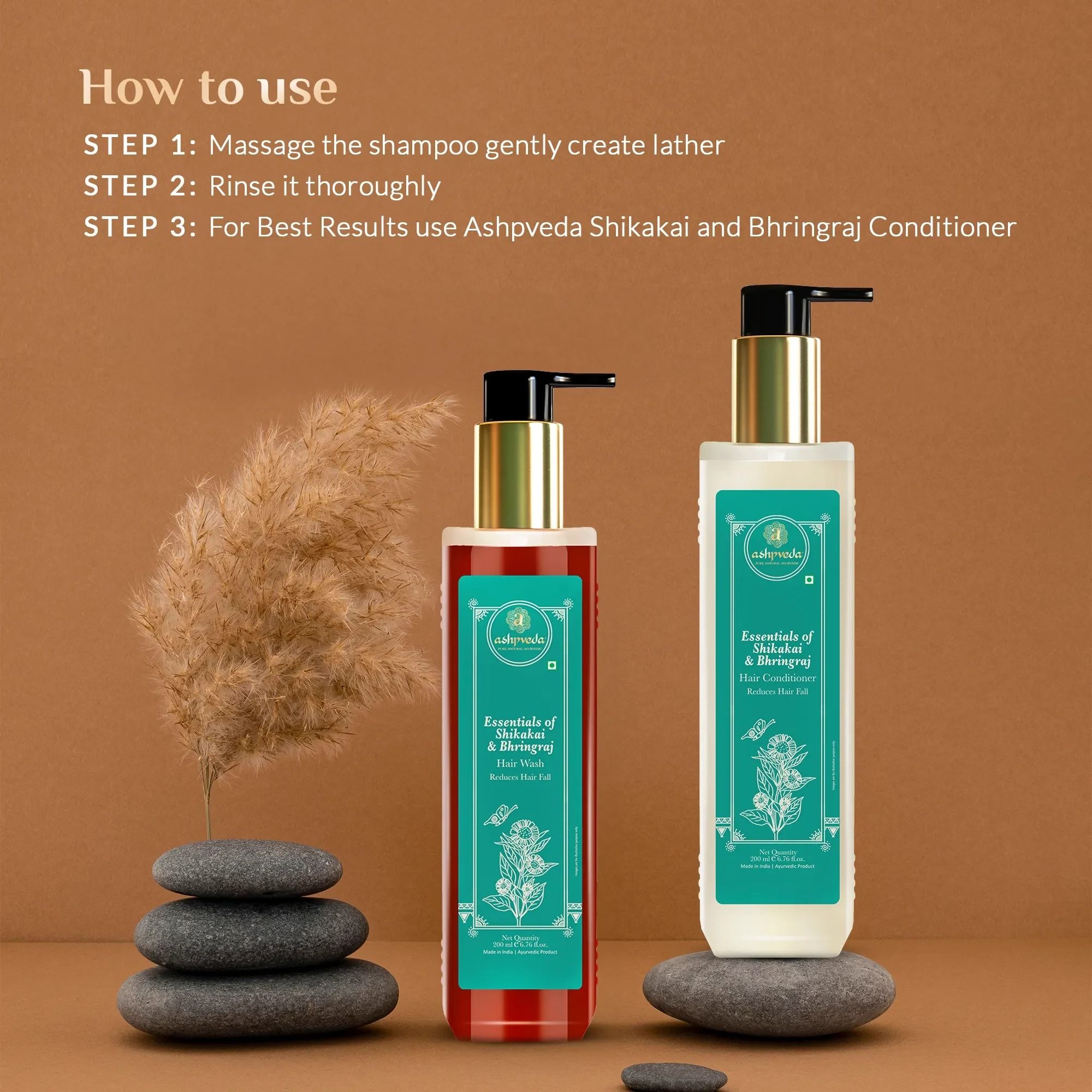 ashpveda Shikakai & Bhringraj Hair Shampoo & Conditioner