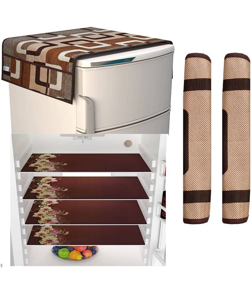 Exopick Brown Pvc Fridge Top Cover, Fridge Cover (Pack Of 7)
