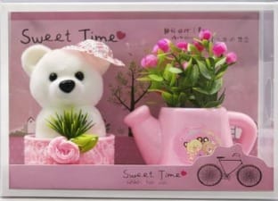 Sweet Time Teddy bloom gift set