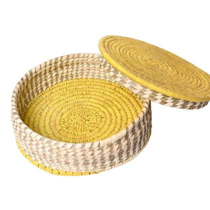 Sabai Grass EcoFriendly Yellow Lid Chapati Box