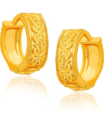 LUV FASHION Golden Hoops Earrings ( Pack of 1 )
