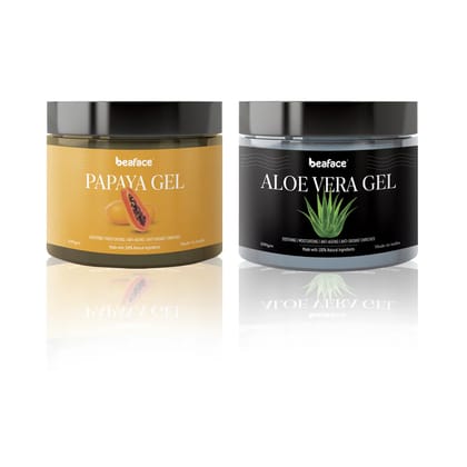 Papaya-gel-Aloe-vera-gel-face-neck-cleanse-moisturizer-blemishes-acne