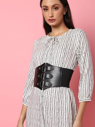 Black Solid Waist Belt-Belt