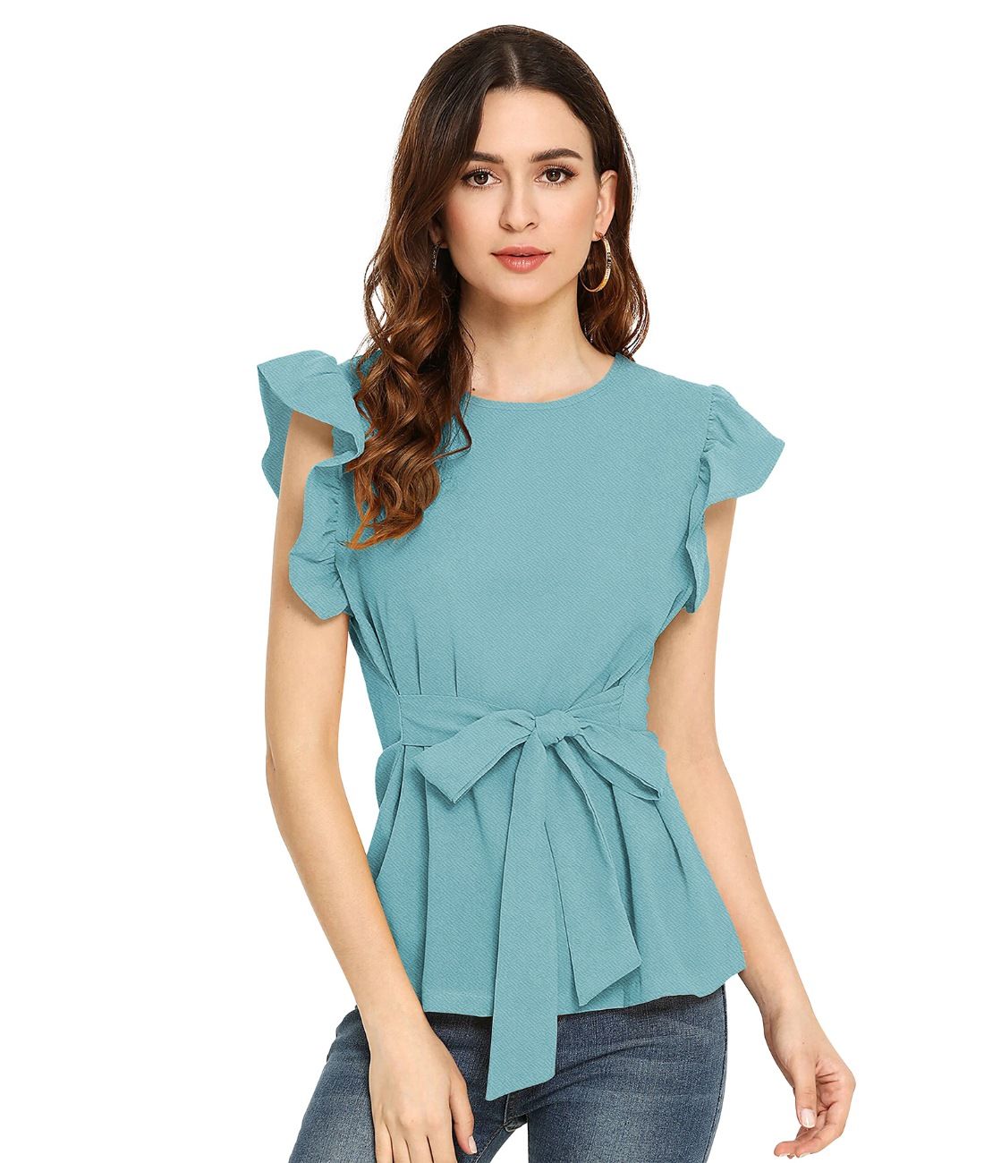 Women's Western Wear Hosiery T Shirts S (Light Blue)