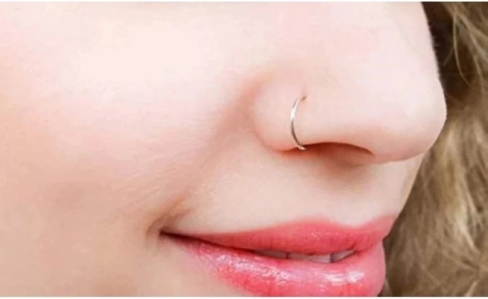 Moonbeam Nose Ring Silver Nose Ring for Women And Girl Silver Pack of 02