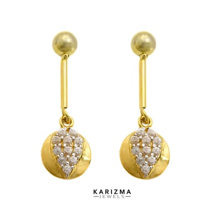 Indian 18k Real Gold Bugadi Drops & Danglers CZ Earring for Women and Girls-Pair