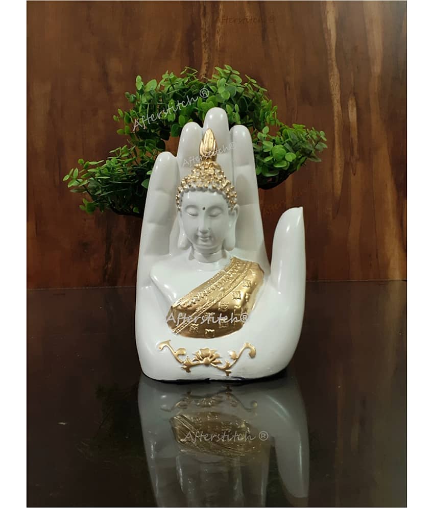 AFTERSTITCH palm buddha idol statue for home office decoration showpiece God Figurines 17 cm  (Pack of 1)