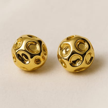 Textured Circular Stud Earrings