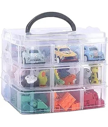 Plastic 3 Layer 18 Grid Make Up/Cosmetic/Jewellery Storage Box Set Of 1 PIC