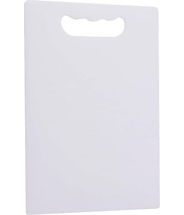 HomePro Kitchen Product Plastic Chopping Board with Handle (White) Medium