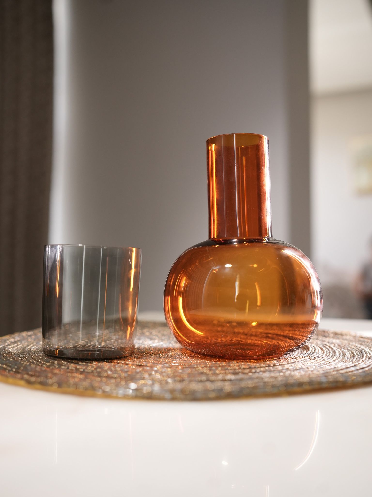 Stone & Sun Carafe Set-Amber