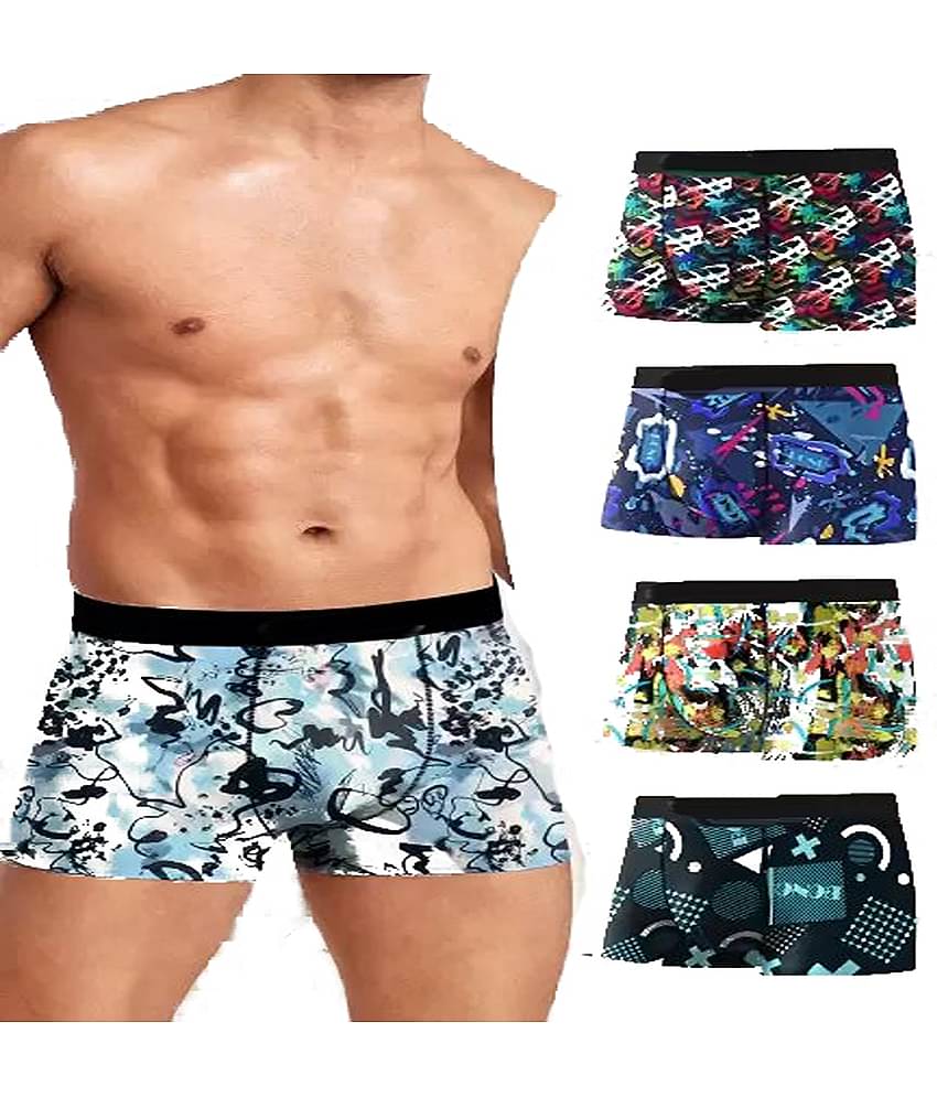 Cavenders Pack of 5 Nylon Trunks For Men's ( Multicolor )
