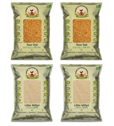 Sedya Premium Toor Dal & Little Millet Combo | Protein & Fiber Rich | 2kg (1kg Each)