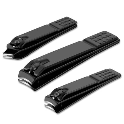 Force24 - Nail Clippers Set, Ultra Sharp Sturdy Fingernail Toenail Clipper Nail Cutters set for men women adult nail cutter set for Thick Toenails & Nails (BLACK Set of 3 without Box) Force24 - Nail Clippers Set, Ultra Sharp Sturdy Fingernail Toenail Cli