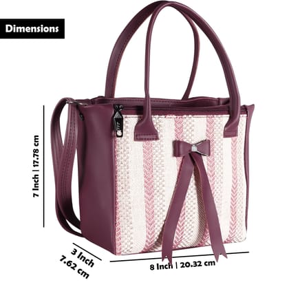 Purple Glamorous Faux Leather Handbag For Women And Girls HB23