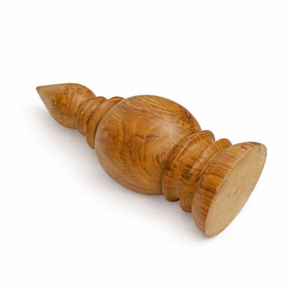 KARTHI7OCT STORE Large Wooden Temple Kalash Dome – 7 Inch Height | Solid Teak Wood Handcrafted Pooja Kalasam for Home Mandir & Gopuram Decoration | Natural Wood Temple Ornament Finial