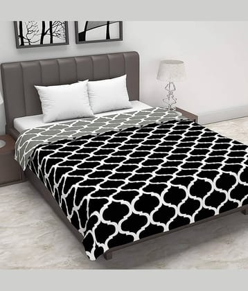 DIVINE CASA Double Polyester Black Abstract Dohar