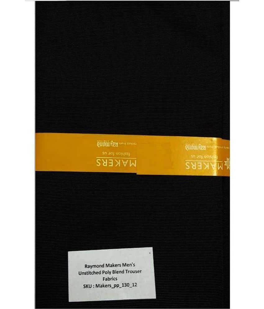 Raymond - Black Cotton Blend Men's Unstitched Pant Piece ( Pack of 1 )