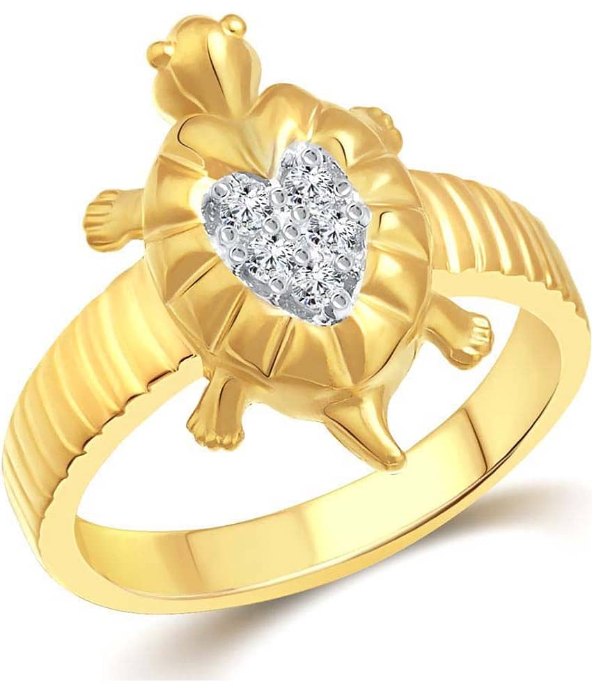 Vighnaharta Golden Glamour Turtle Gold and Rhodium Plated Ring