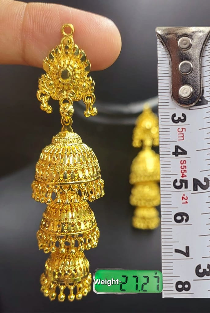 Attractive Sister Bridal Bliss Ethereal Elegance Gold plated Earrings | Handcrafted Wedding Jewelry