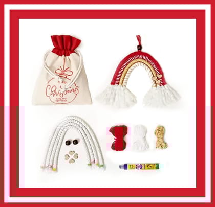 The brown box-Christmas Activity kit,Christmas Gift for Kids,DIY Christmas Ornaments,DIY Gift,DIY Return Gift,Craft kit,Art and Craft kit,Macrame Rainbow Making kit,Hobby kit