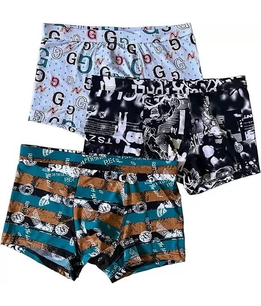 Cavenders Pack of 3 Nylon Trunks For Men's ( Multicolor )