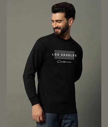 JUGULAR Cotton Regular Fit Printed Full Sleeves Men's Round T-Shirt - Black ( Pack of 1 )