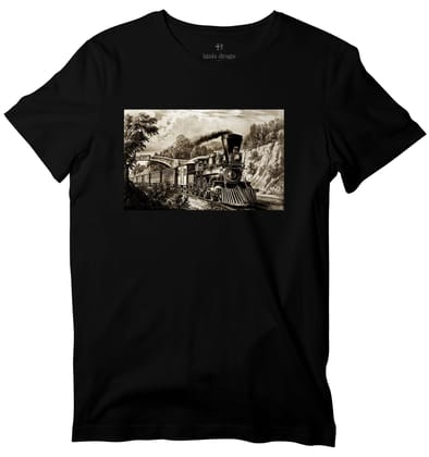 Steam Engine T-shirt-44 - XL / Black