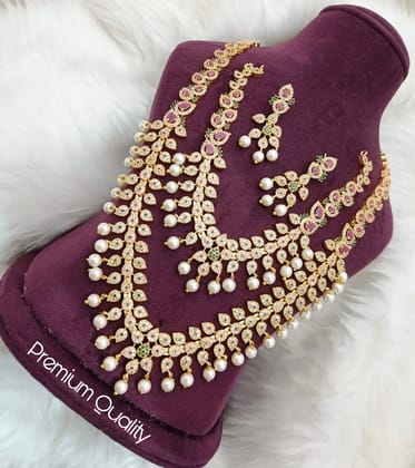 JHANSI JEWALARY SETS Elegant Rhinestone Necklace and Earring Set