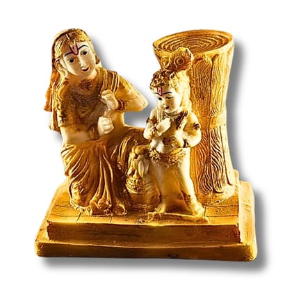 Yashoda Krishna Idol – Handcrafted Maa Yashoda with Bal Krishna Murti (13 x 12 cm) for Home Mandir, Décor &amp; Divine Gifting | Saadhya Decors