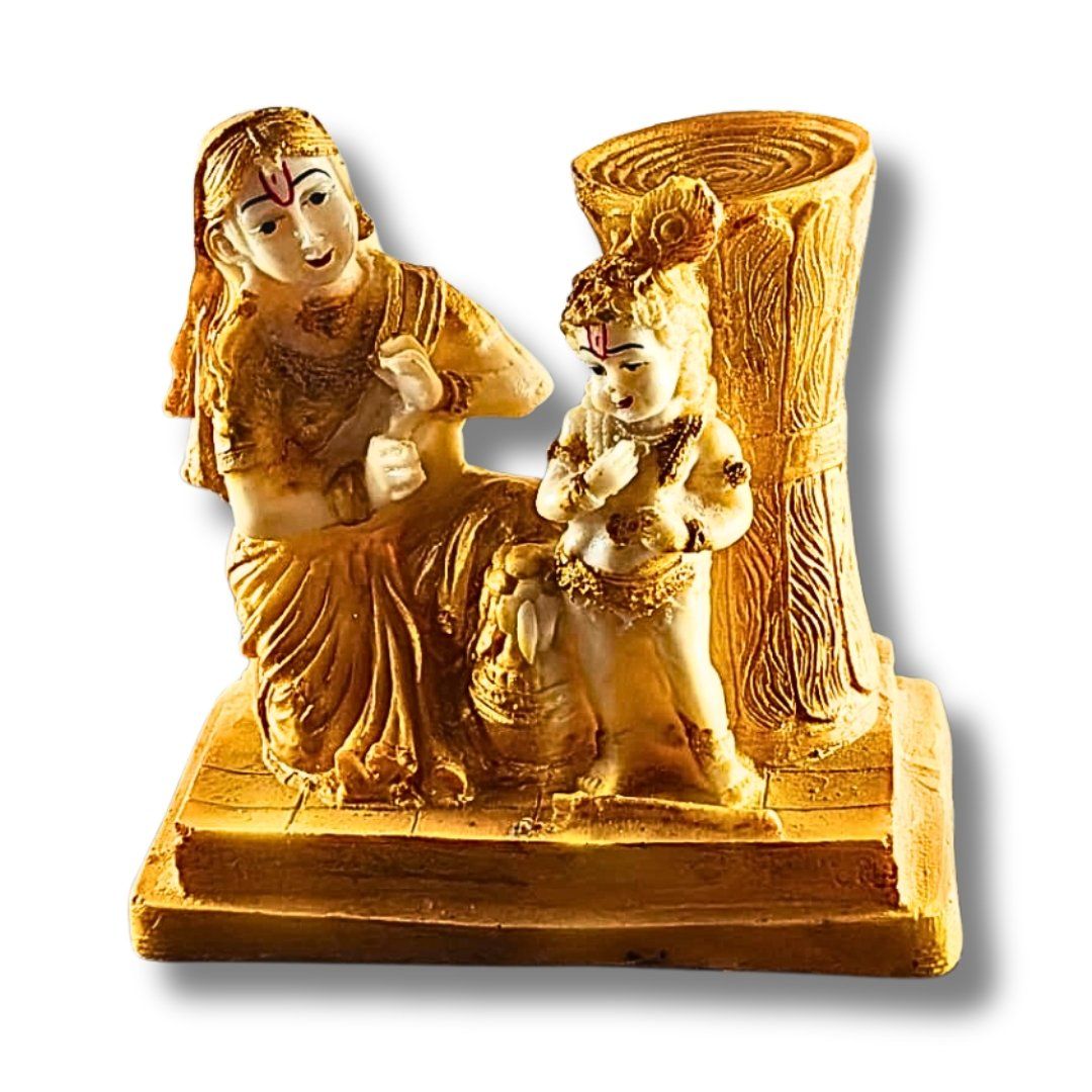 Yashoda Krishna Idol – Handcrafted Maa Yashoda with Bal Krishna Murti (13 x 12 cm) for Home Mandir, Décor &amp; Divine Gifting | Saadhya Decors