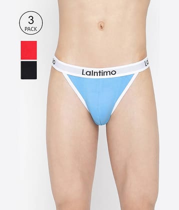 La Intimo Pack of 3 Cotton Briefs For Men's ( Multicolor )