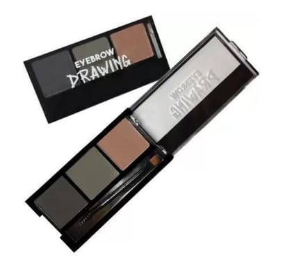3in1 Shade Brow Powder, 3Shades Eyebrow Palette with 1 Brush, Ultimate Brow Kit, Eyebrow Filler and Definer for Women, Non-Transfer (Dark Grey, Carbon Grey, Brownish Grey) 3in1 Shade Brow Powder, 3Shades Eyebrow Palette with 1 Brush, Ultimate Brow Kit, E