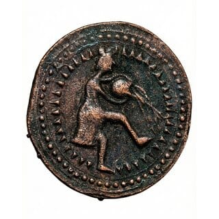 Ancient Aquarius/Kumbha Rashi Zodiac - india Old and Rare Copper Coin